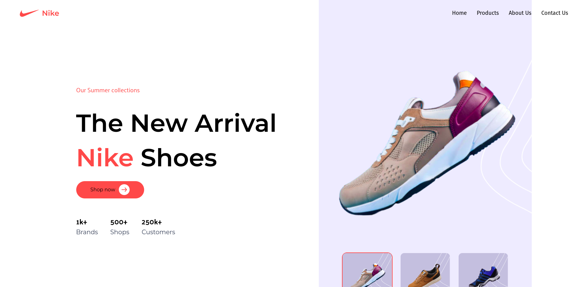 Nike landing page